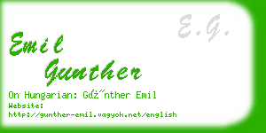 emil gunther business card